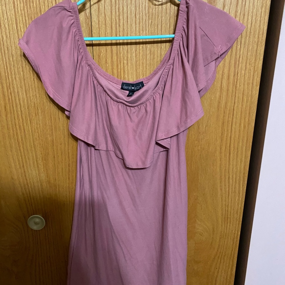 Deb Off the Shoulder Rose/Mauve Dress